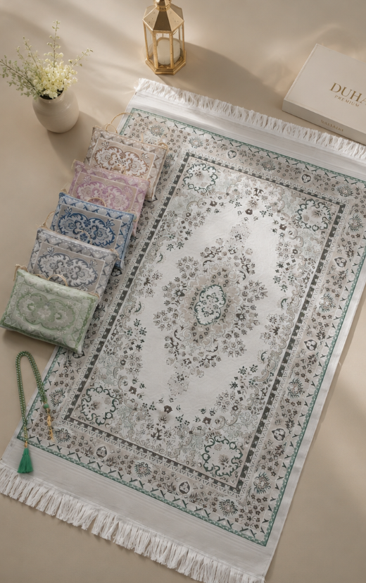 Tapis de prière DUHA | Pochette & Sebha offerte