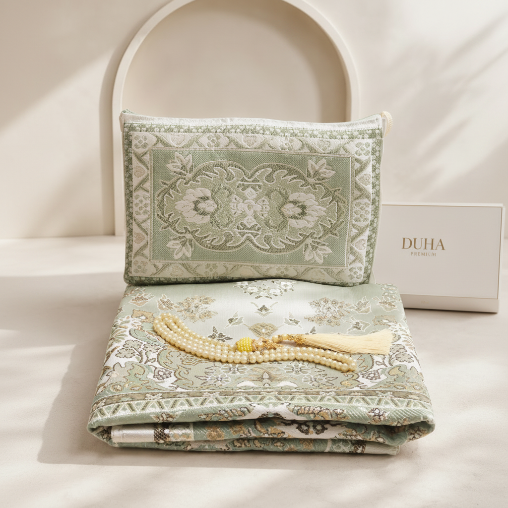 Tapis de prière DUHA | Pochette & Sebha offerte