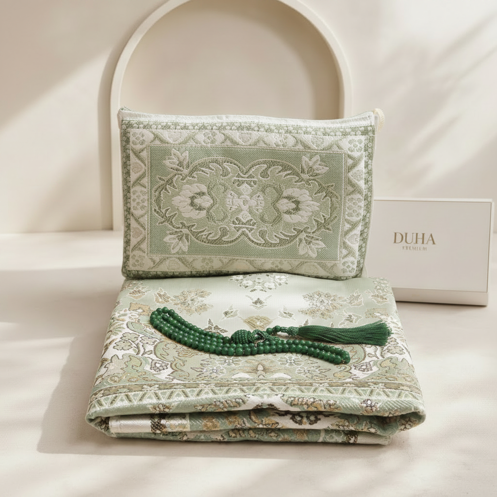 Tapis de prière DUHA | Pochette & Sebha offerte